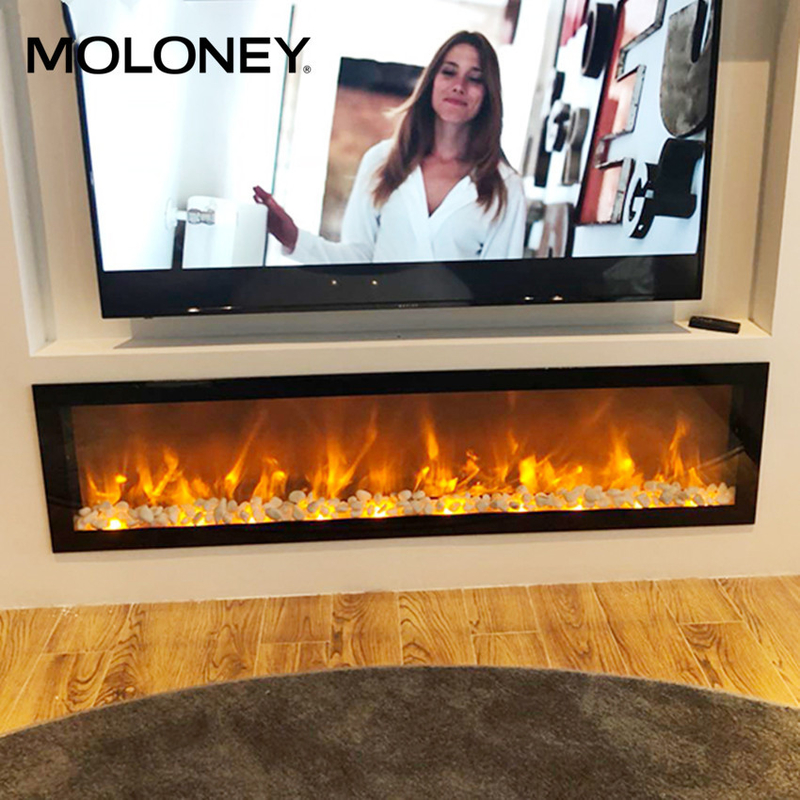 Modern Infrared Electric Fireplace Insert Firebox Indoor Decor 1800mm